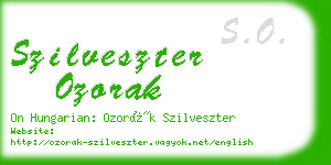 szilveszter ozorak business card